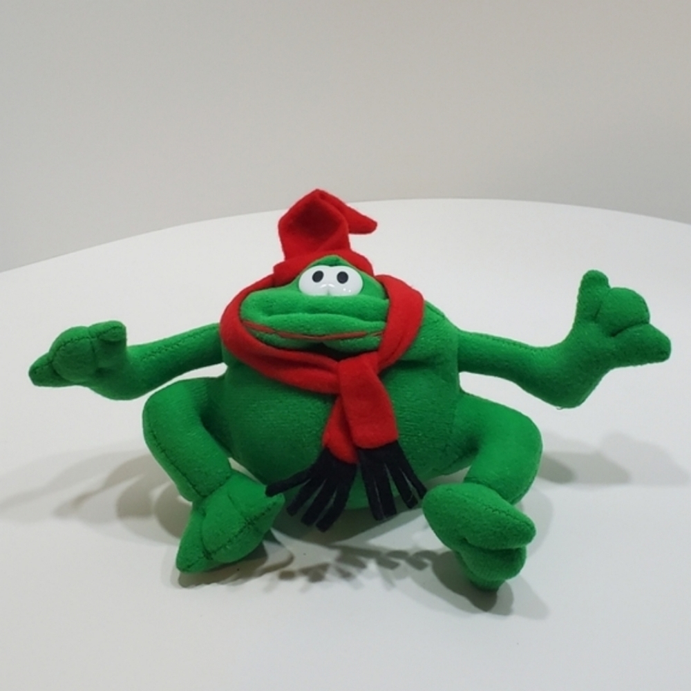 Vintage Plush Christmas frog Fun World